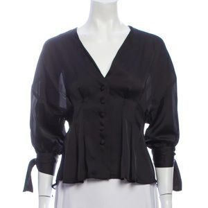 The Kooples Black Crepe V-neck